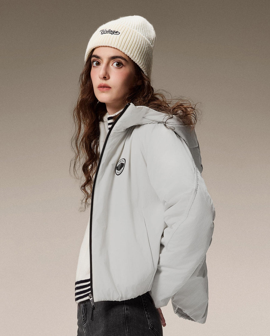 1912829-105 | WOMEN'S PALLADIUM LOGO LOOSE FIT PADDED JACKET | WHITE ONYX