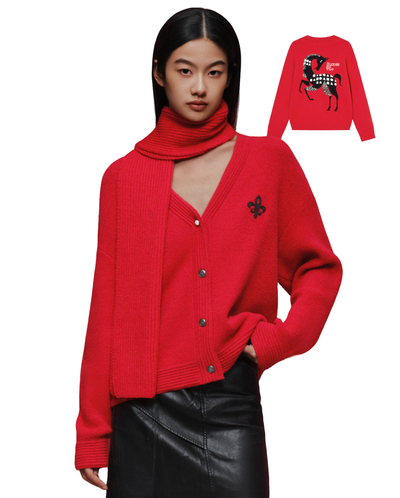 1912839-603 | WOMEN'S IRIS LOGO CNY THEME PRINTED CARDIGAN | EMBOLDENED