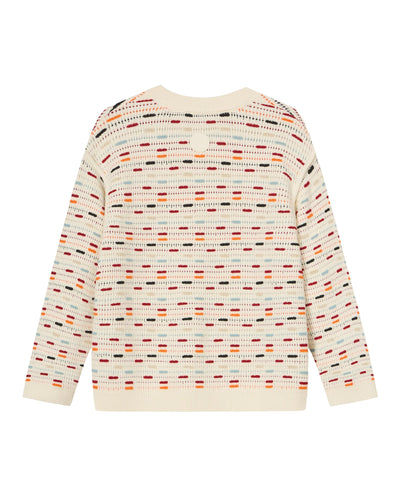 1912842-630 | WOMEN'S EMBROIDERED CNY HORSE THEME LOGO CARDIGAN | WT/RD/BN