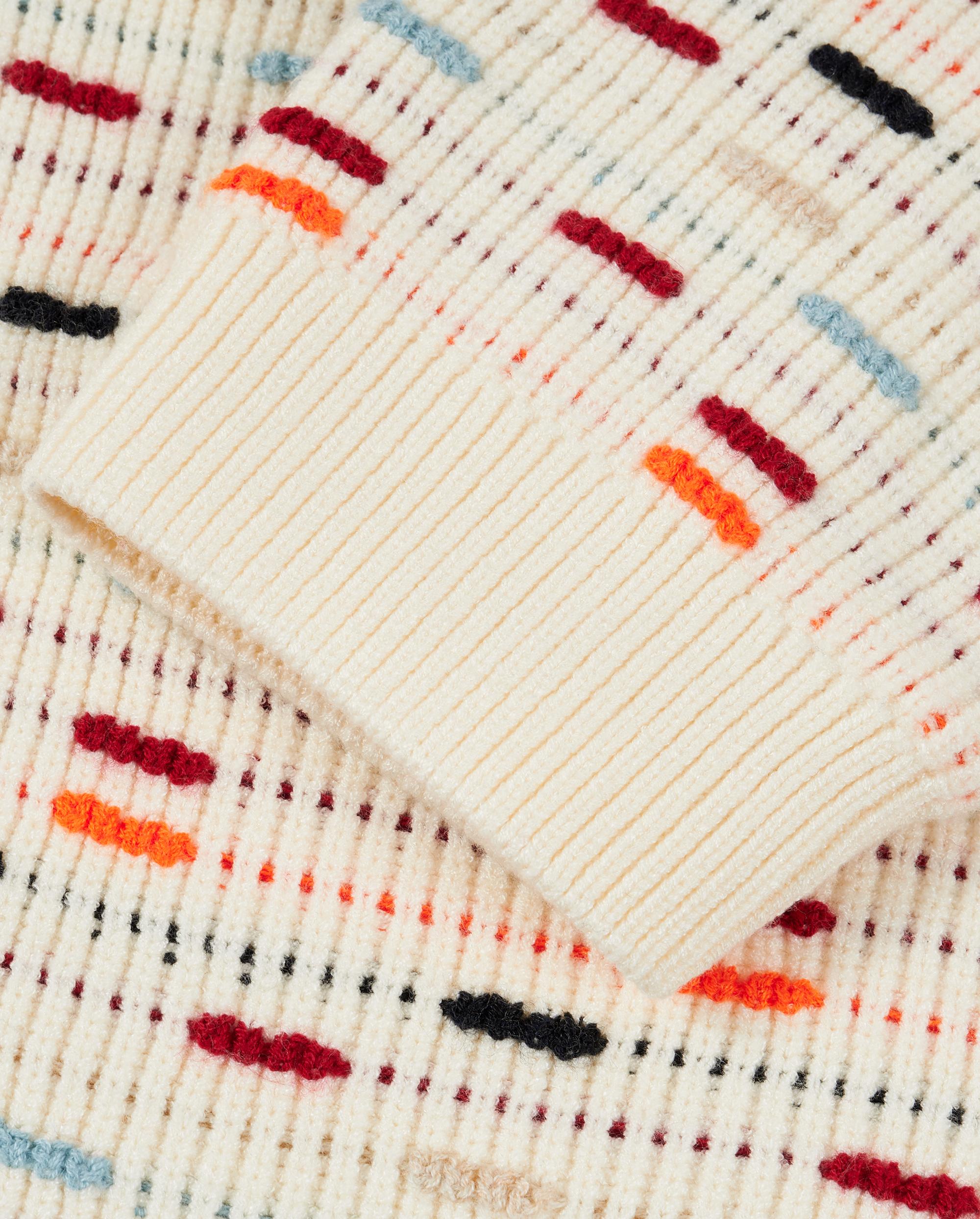 1912842-630 | WOMEN'S EMBROIDERED CNY HORSE THEME LOGO CARDIGAN | WT/RD/BN