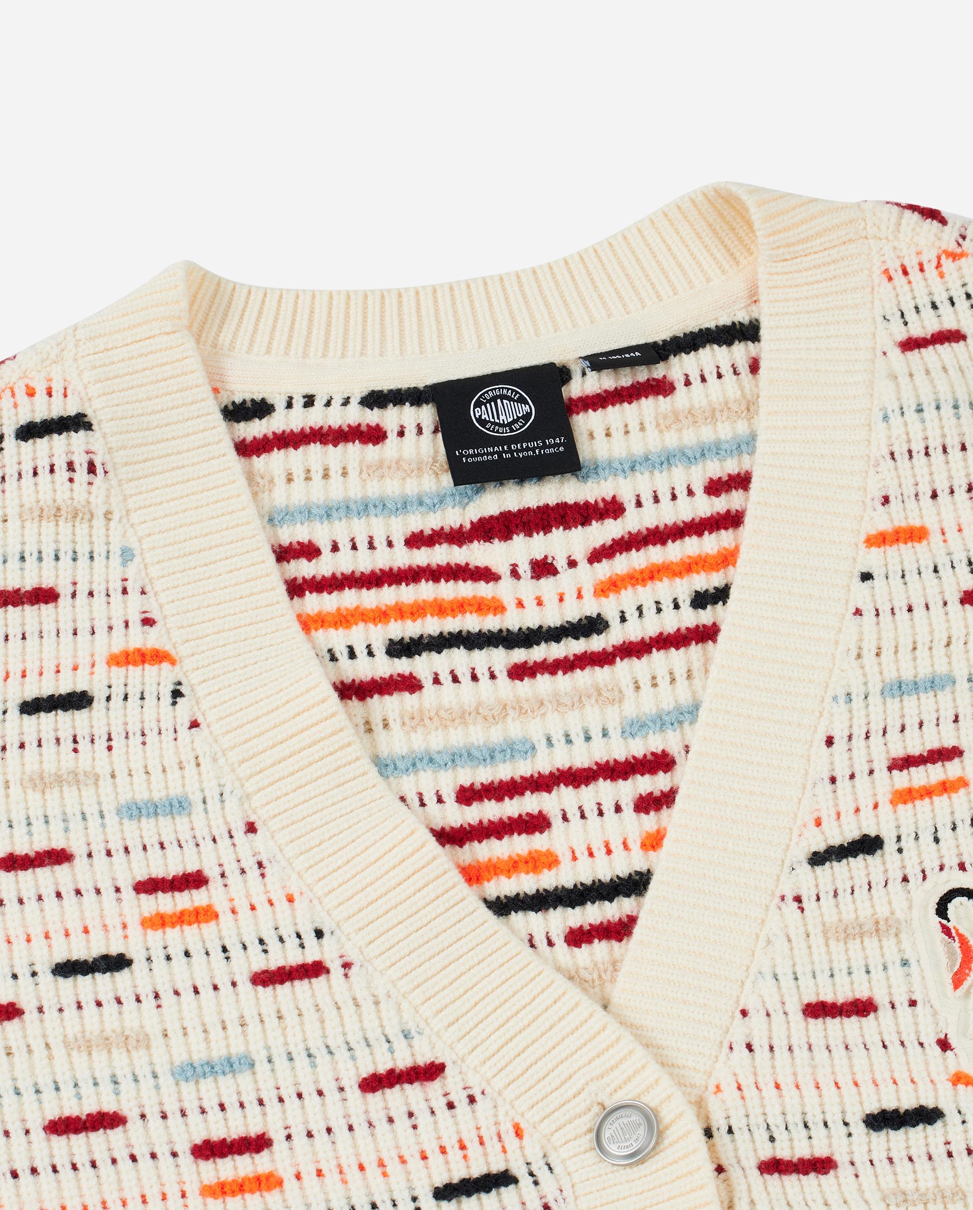 1912842-630 | WOMEN'S EMBROIDERED CNY HORSE THEME LOGO CARDIGAN | WT/RD/BN