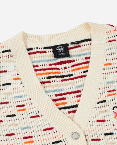 1912842-630 | WOMEN'S EMBROIDERED CNY HORSE THEME LOGO CARDIGAN | WT/RD/BN