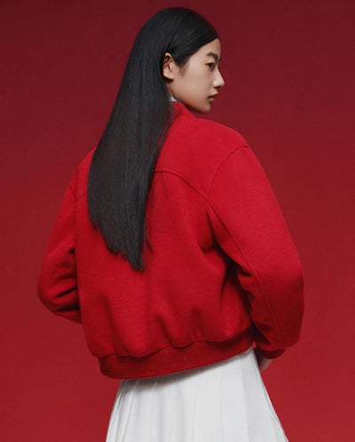 1912843-603 | WOMEN'S CNY THEME LOGO WOOL-BLEND FLEECE JACKET | EMBOLDENED