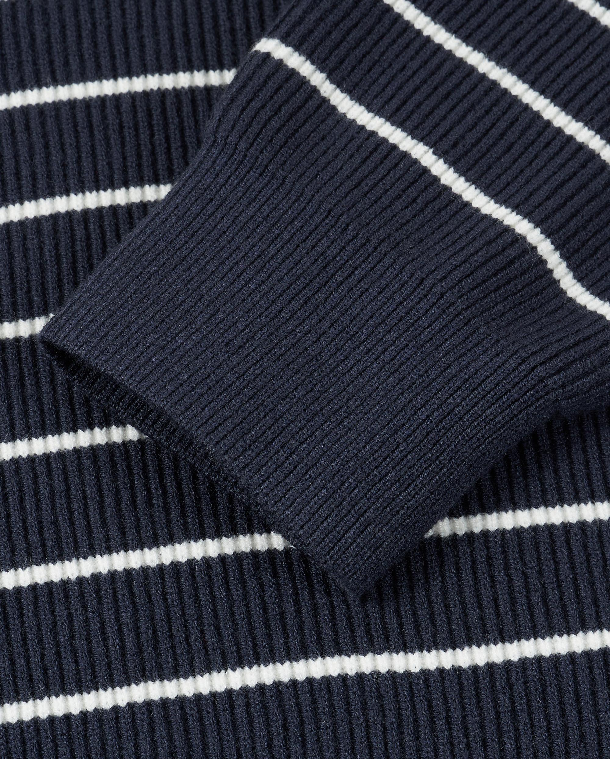 1912852-571 | WOMEN'S DROPPED SHOULDERS STRIPED HOODED KNITWEAR | BU/BK/WT