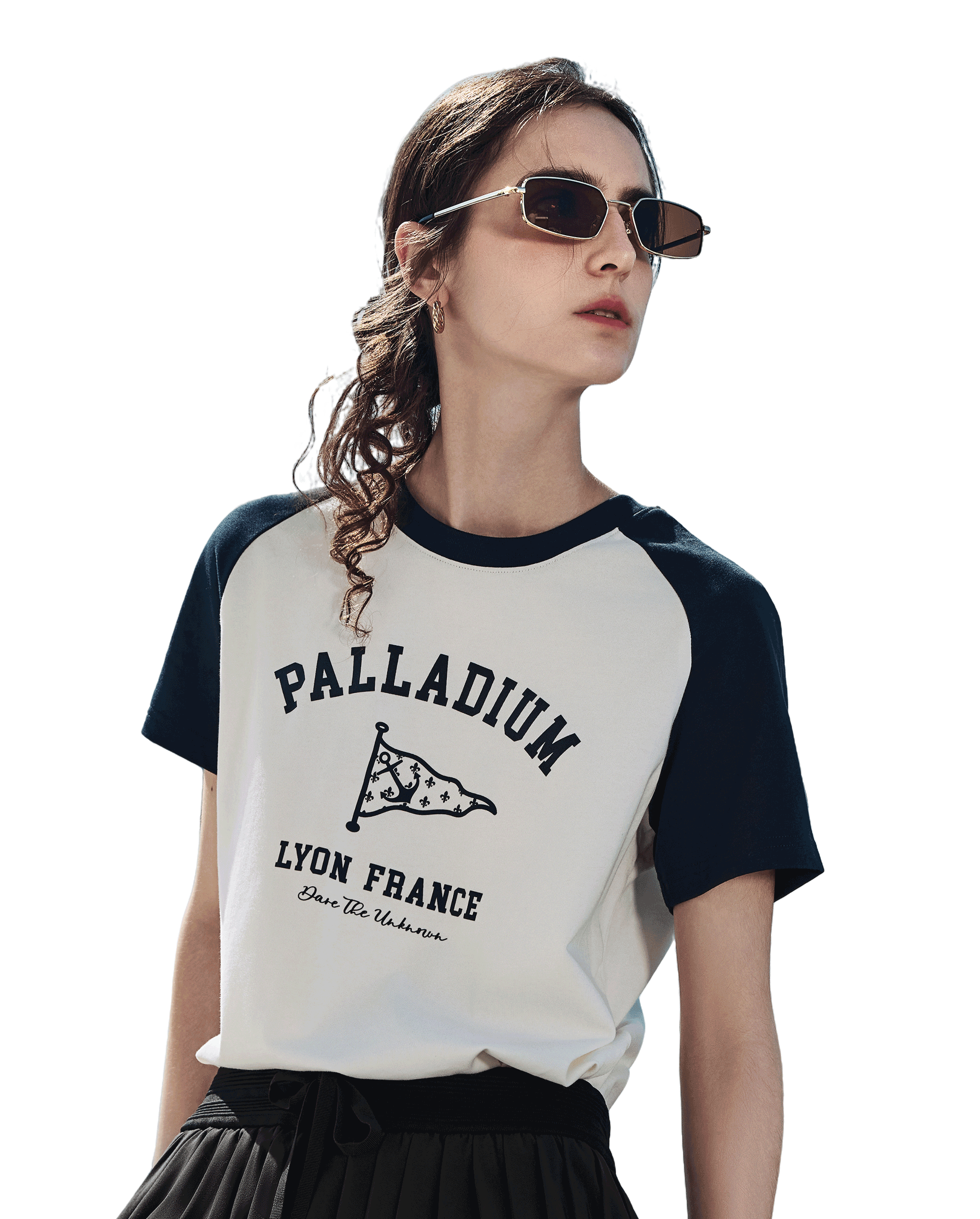 1912858-262 | WOMEN'S VOYAGE PRINTED COLOR BLOCKS COTTON T-SHIRT | MARSHMALLOW