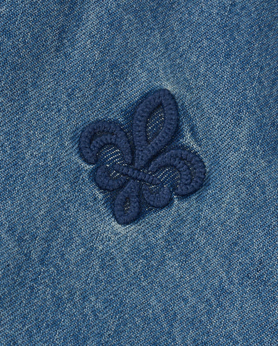 1912869-481 | WOMEN'S SIDE STRIPE LOOSE FIT CROPPED DENIM JACKET | VINTAGE INDIGO