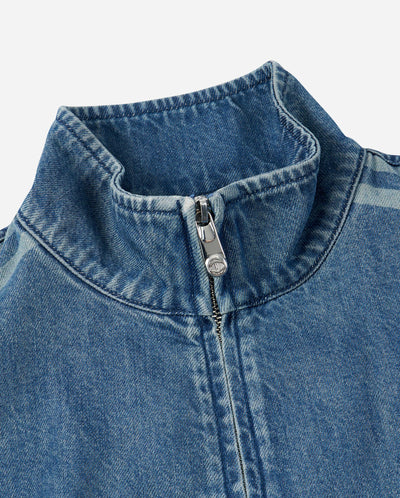 1912869-481 | WOMEN'S SIDE STRIPE LOOSE FIT CROPPED DENIM JACKET | VINTAGE INDIGO