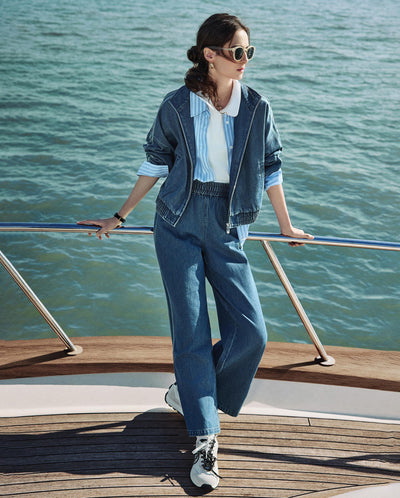 1912873-481 | WOMEN'S VINTAGE SIDE STRIPED WIDE-LEG JEANS | VINTAGE INDIGO