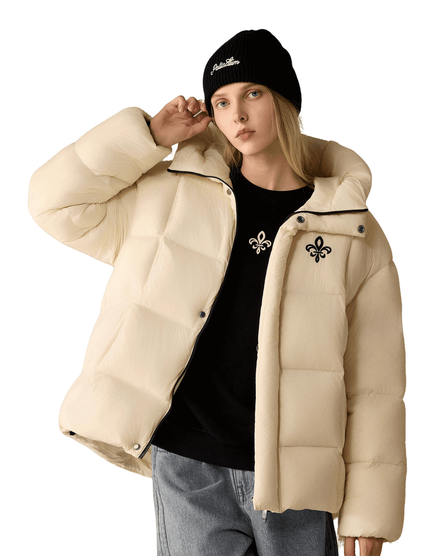 1912901-232 | WOMEN'S IRIS LOGO HOODED DOWN JACKET | VANILLA ICE