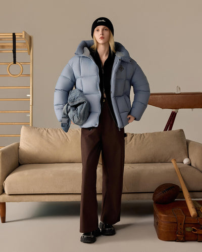 1912901-417 | WOMEN'S IRIS LOGO HOODED DOWN JACKET | RAIN WASHED