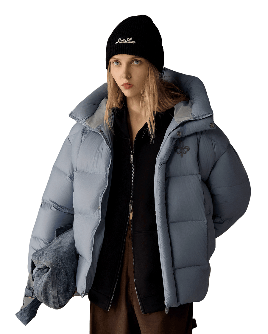 1912901-417 | WOMEN'S IRIS LOGO HOODED DOWN JACKET | RAIN WASHED