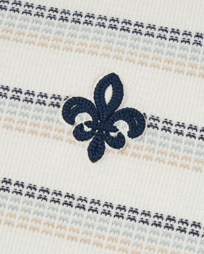 1913032-919 | WOMEN'S IRIS LOGO STRIPED POLO KNITWEAR | WT/BU/HK