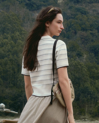 1913032-919 | WOMEN'S IRIS LOGO STRIPED POLO KNITWEAR | WT/BU/HK