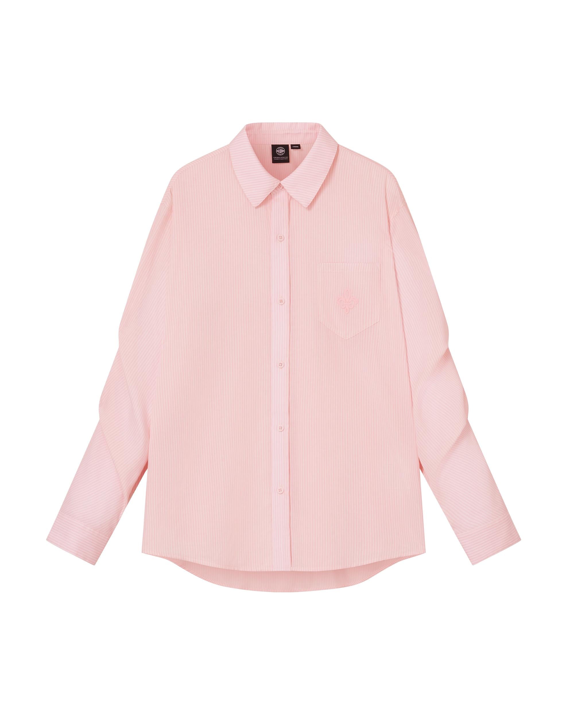 1913034-645 | WOMEN'S IRIS LOGO LOOSE FIT VERTICAL STRIPED SHIRT | BRIDAL ROSE