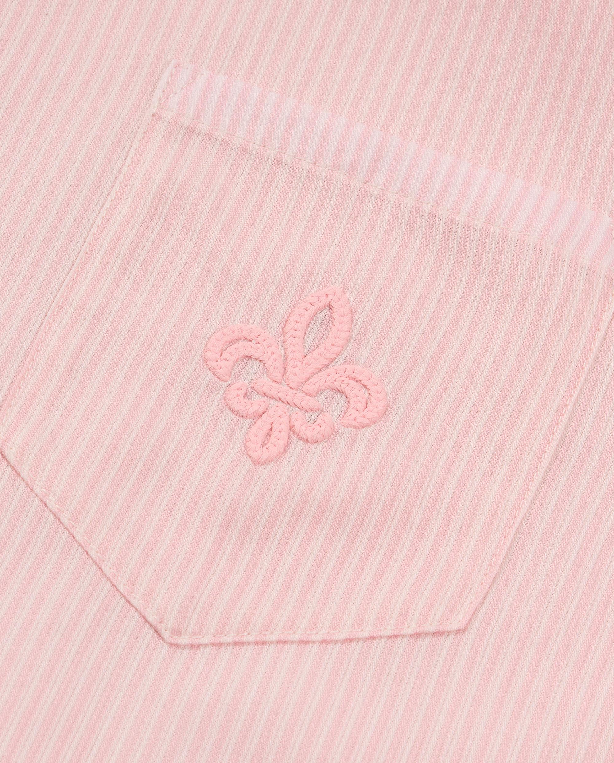 1913034-645 | WOMEN'S IRIS LOGO LOOSE FIT VERTICAL STRIPED SHIRT | BRIDAL ROSE