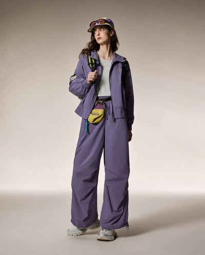 1913588-586 | WOMEN'S LOGO LOOSE FIT SIDE STRIPED HOODED JACKET | CADET