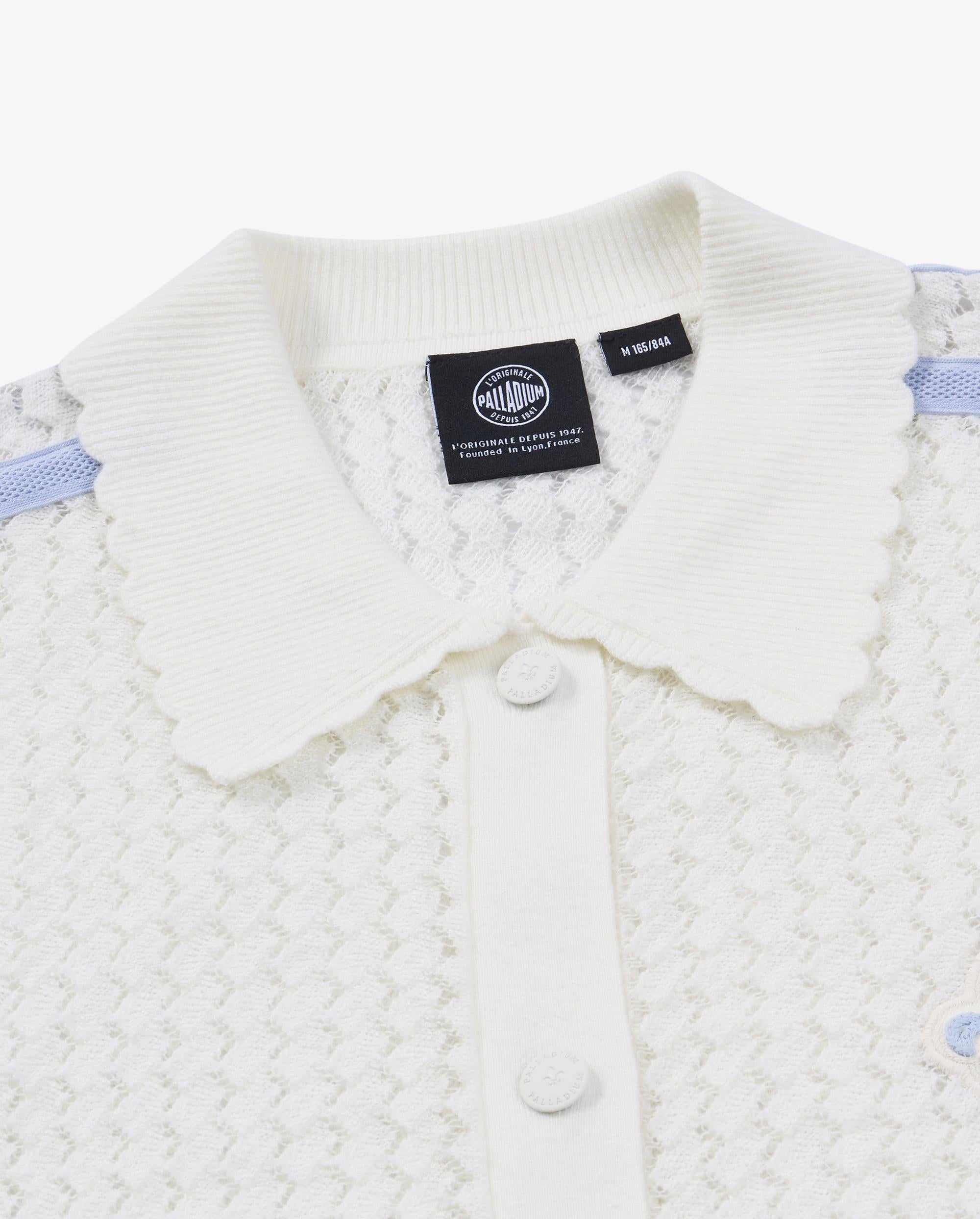 1913601-262 | WOMEN'S IRIS LOGO SIDE STRIPED KNITTED SHIRT | MARSHMALLOW
