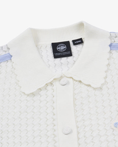 1913601-262 | WOMEN'S IRIS LOGO SIDE STRIPED KNITTED SHIRT | MARSHMALLOW