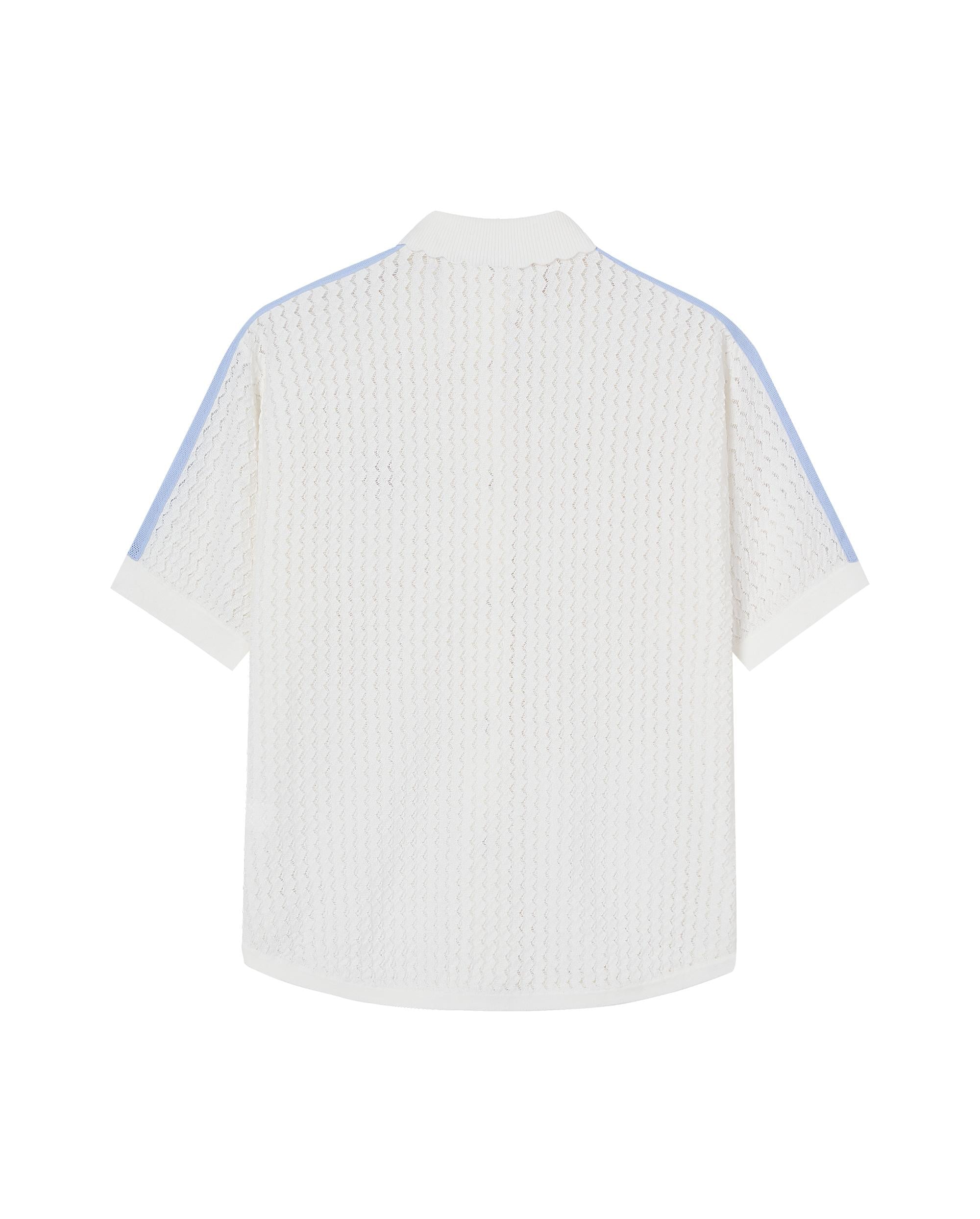 1913601-262 | WOMEN'S IRIS LOGO SIDE STRIPED KNITTED SHIRT | MARSHMALLOW