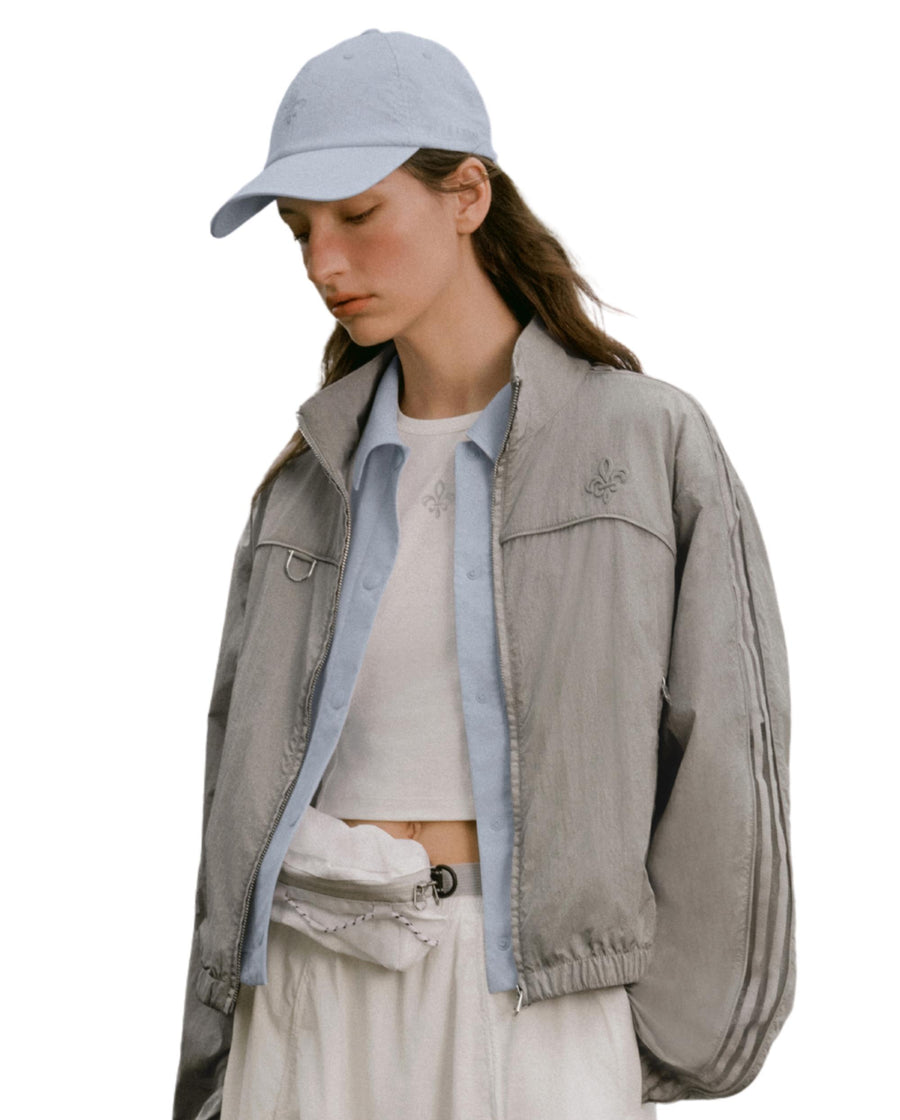 1913612-033 | WOMEN'S LOOSE FIT CROPPED SIDE STRIPES JACKET | DRIZZLE