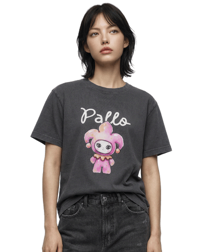 1913614-129 | WOMEN'S PALLA PRINTED LOOSE FIT COTTON T-SHIRT | SMOKED PEARL