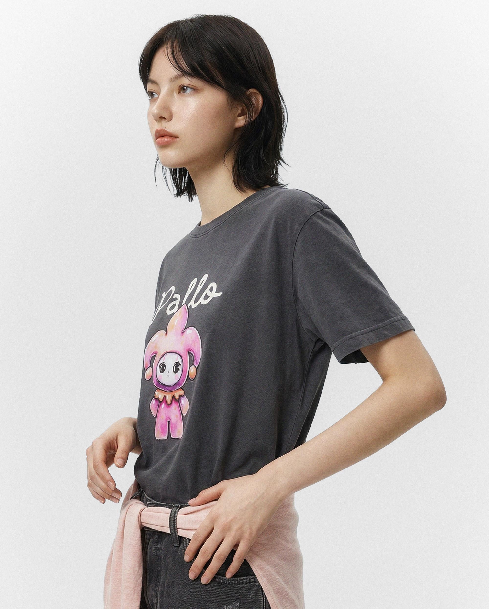 1913614-129 | WOMEN'S PALLA PRINTED LOOSE FIT COTTON T-SHIRT | SMOKED PEARL