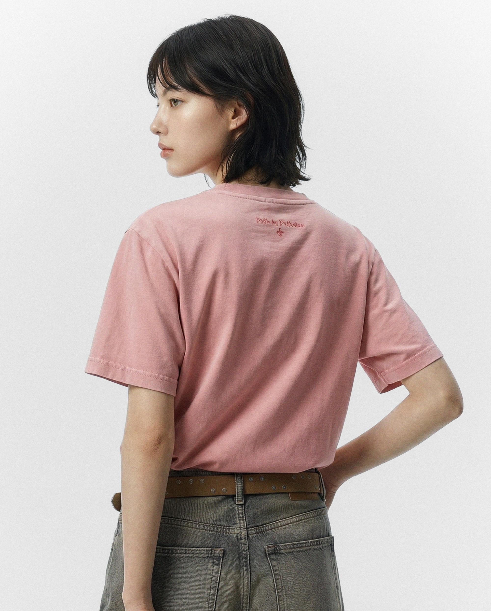 1913614-637 | WOMEN'S PALLA PRINTED LOOSE FIT COTTON T-SHIRT | SILVER PINK