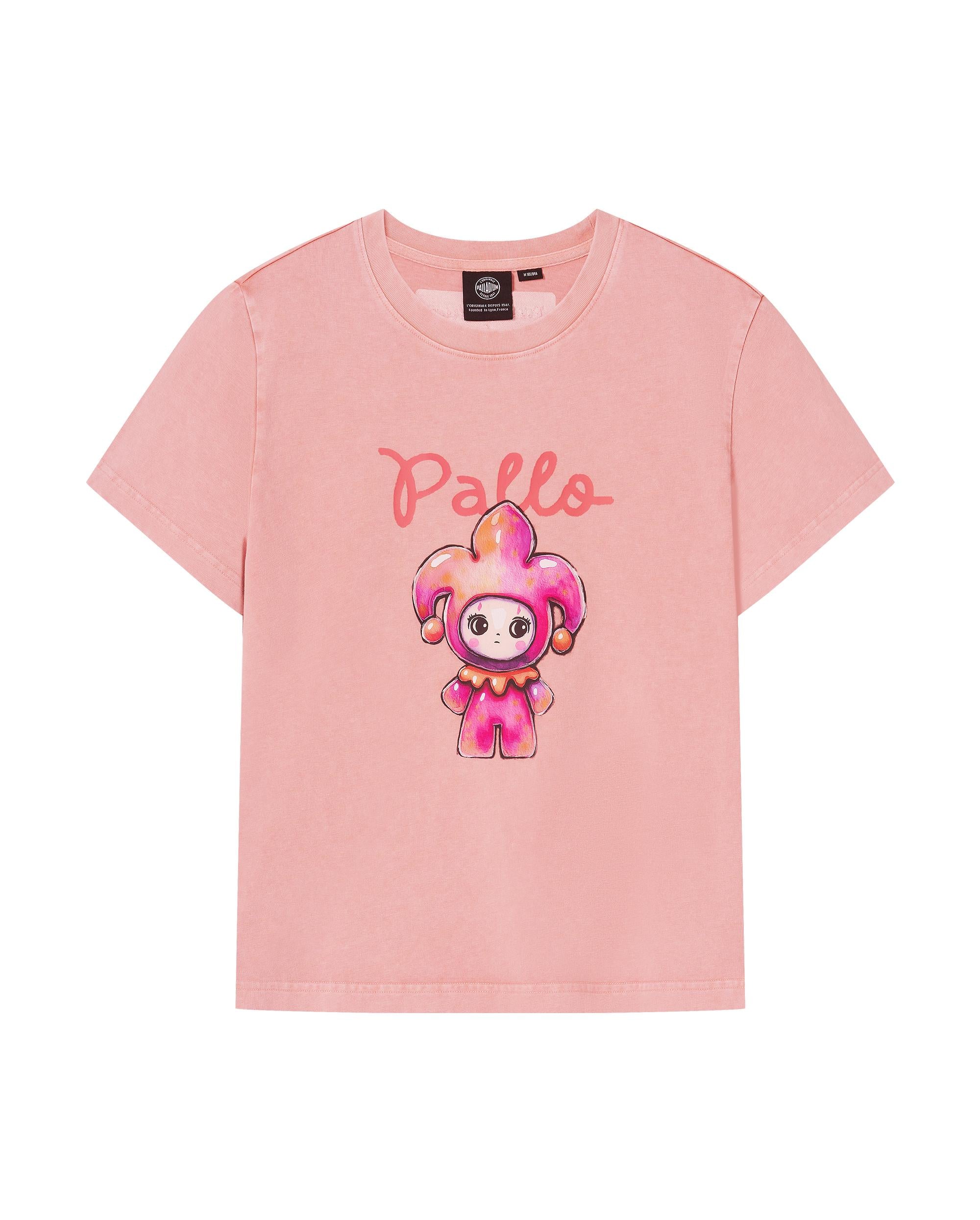 1913614-637 | WOMEN'S PALLA PRINTED LOOSE FIT COTTON T-SHIRT | SILVER PINK