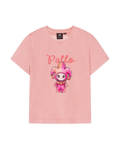 1913614-637 | WOMEN'S PALLA PRINTED LOOSE FIT COTTON T-SHIRT | SILVER PINK