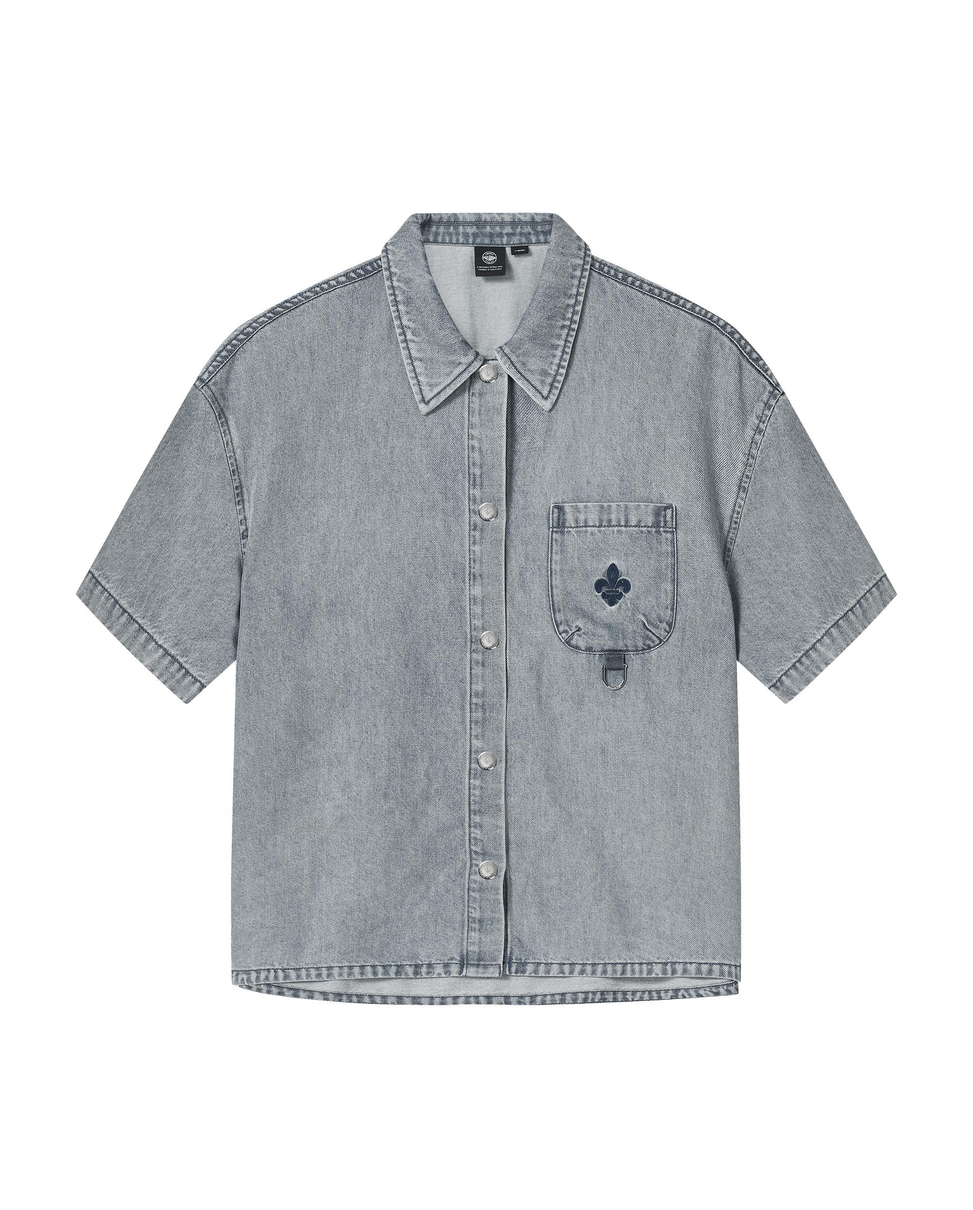 1913617-452 | WOMEN'S IRIS LOGO LOOSE FIT DENIM SHIRT | ASHLEY BLUE