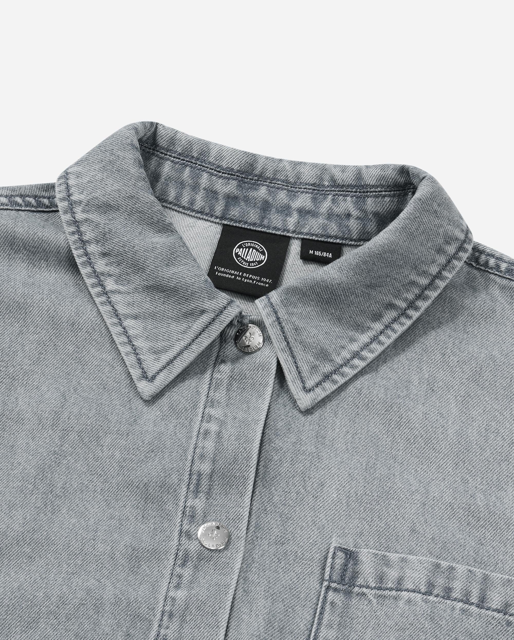 1913617-452 | WOMEN'S IRIS LOGO LOOSE FIT DENIM SHIRT | ASHLEY BLUE