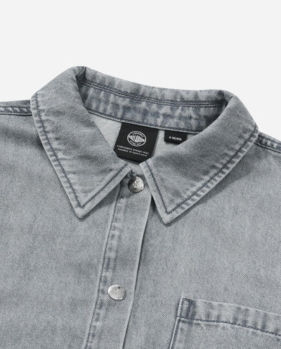 1913617-452 | WOMEN'S IRIS LOGO LOOSE FIT DENIM SHIRT | ASHLEY BLUE