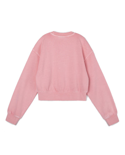 196789-690 | PALLADIUM LOGO DROPPED SHOULDERS COTTON SWEATSHIRT | CANDY PINK