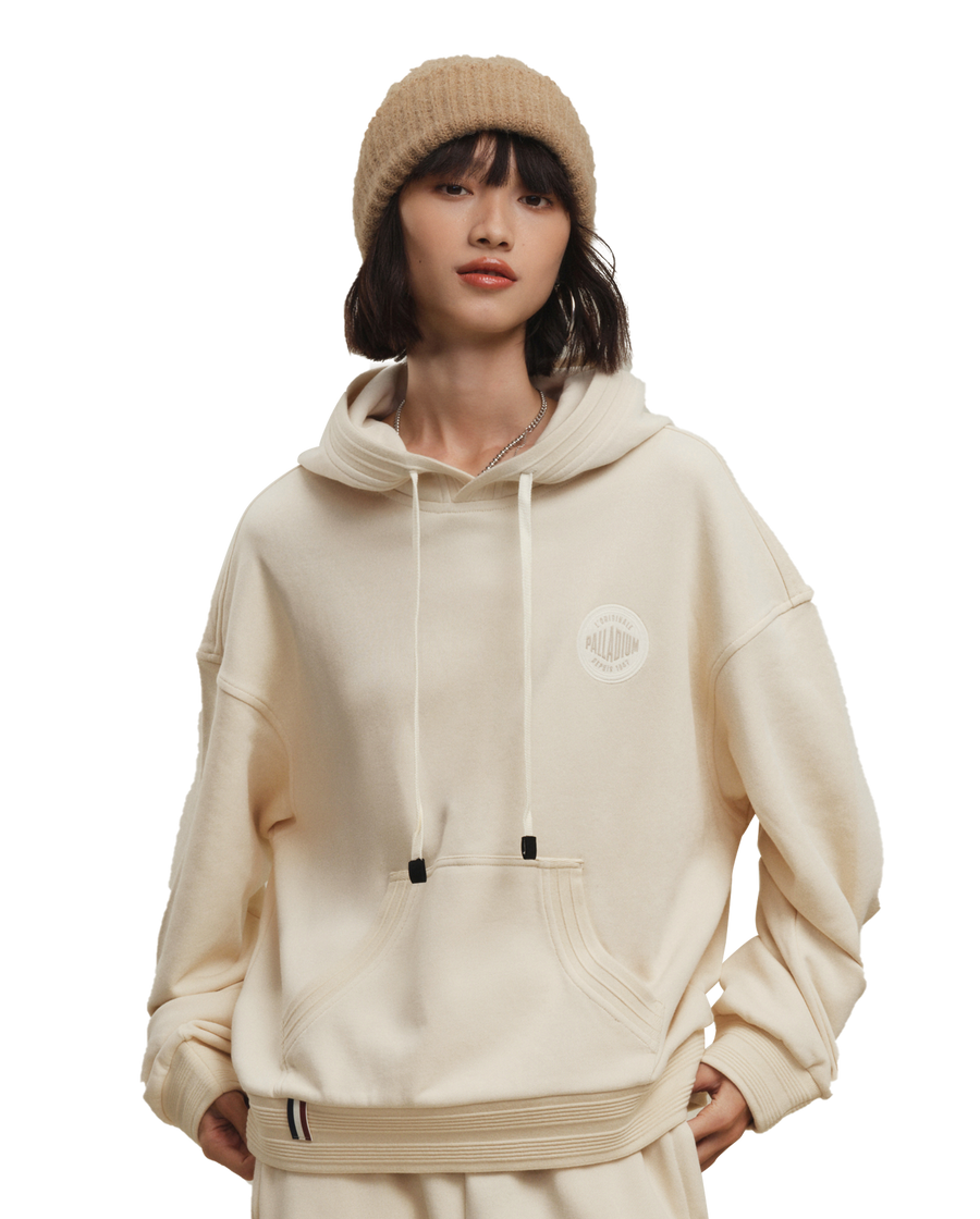 197826-295 | WOMEN'S LOGO DROPPED SHOULDERS COTTON HOODIE | BIRCH
