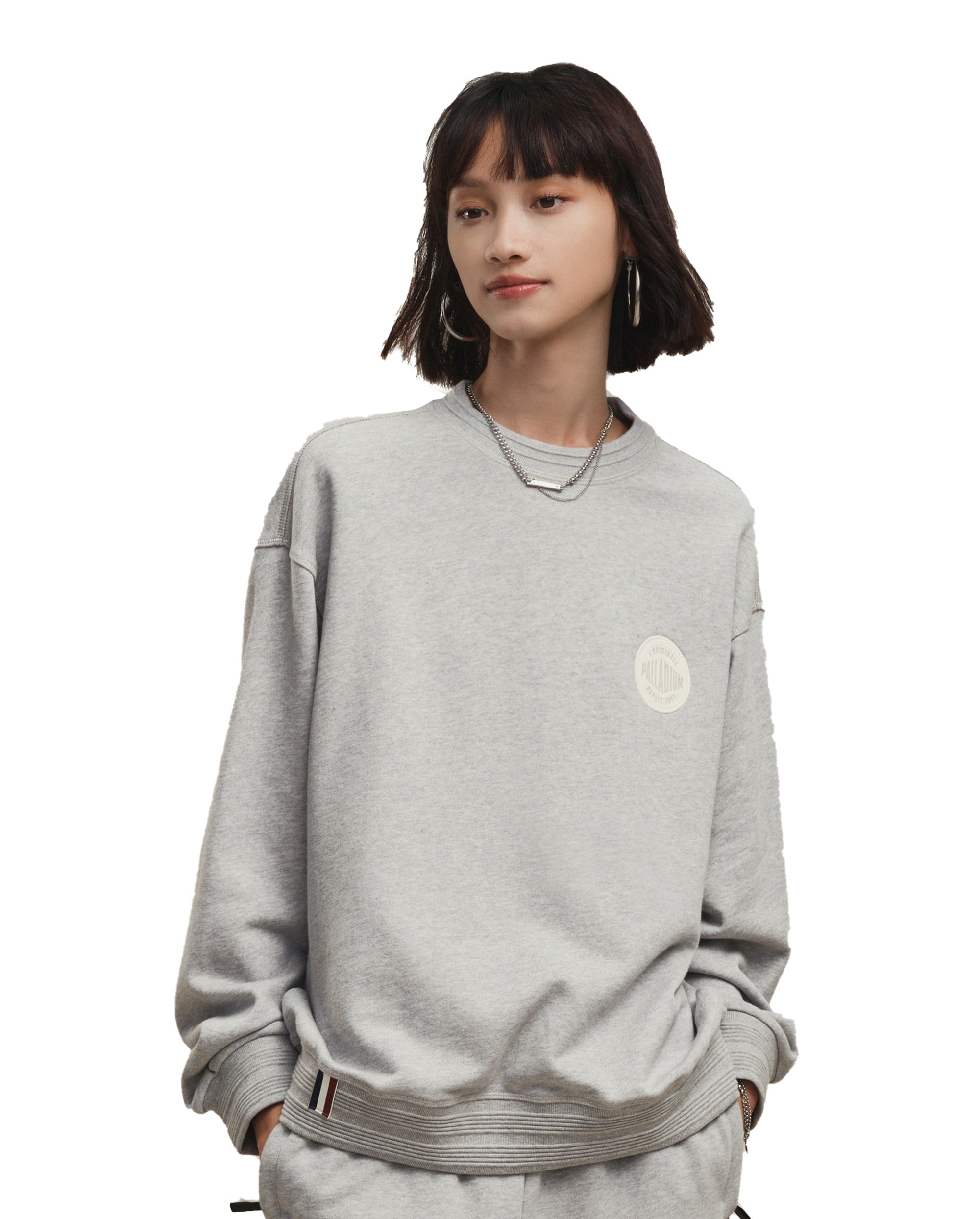 197829-031 | WOMEN'S LOGO DROPPED SHOULDERS COTTON SWEATSHIRT