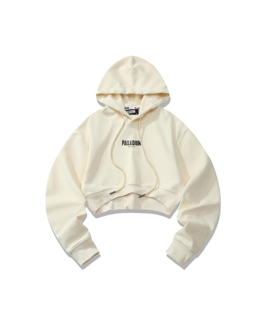 199300-116 | WOMEN'S PALLADIUM LOGO CROPPED HOODIE | STAR WHITE