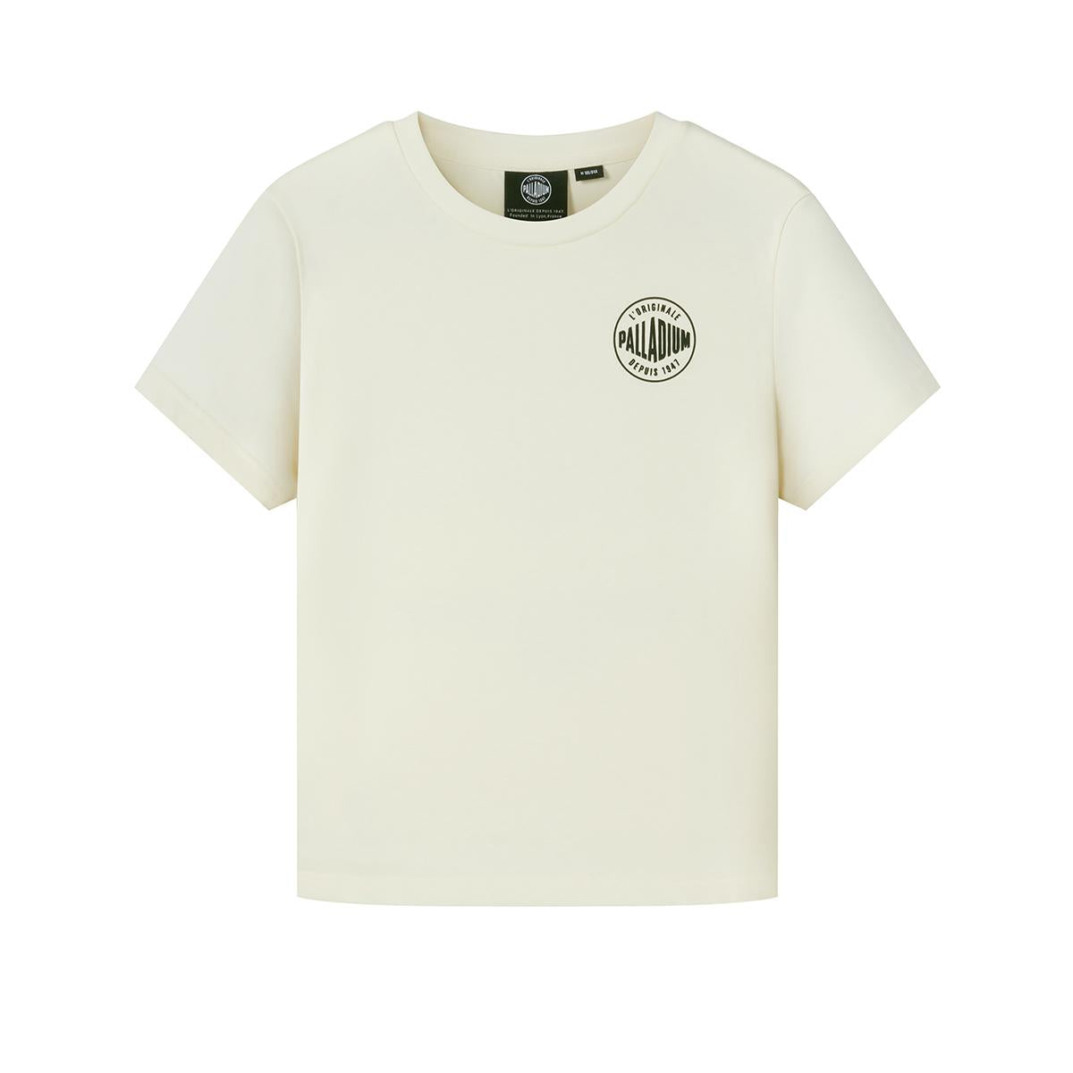 199739-232 | WOMEN'S HERITAGE PALLADIUM LOGO COTTON T-SHIRT | VANILLA ICE