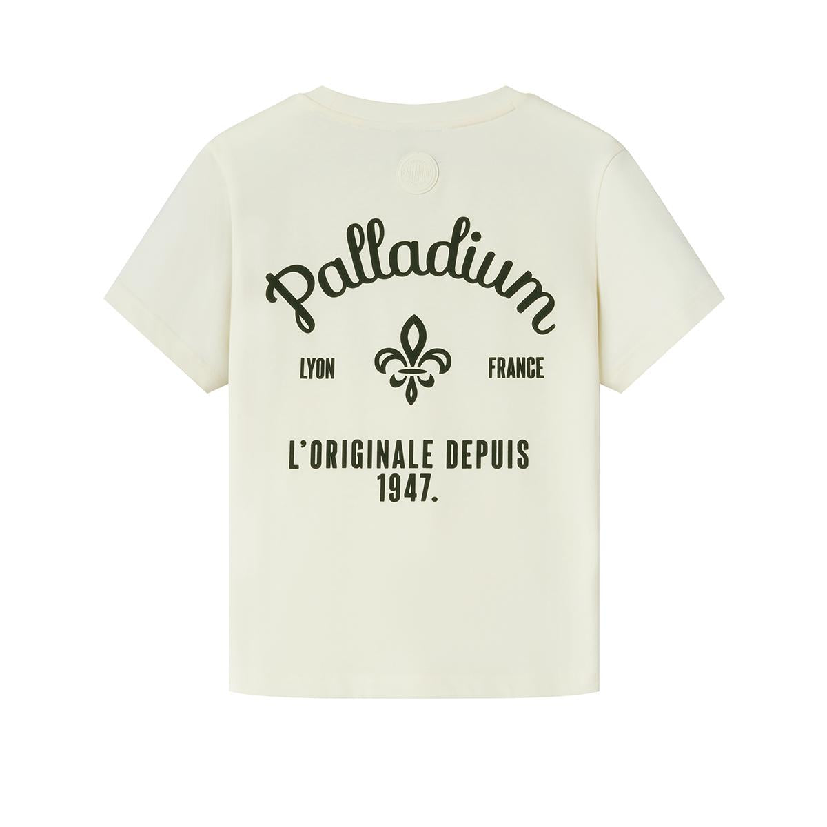 199739-232 | WOMEN'S HERITAGE PALLADIUM LOGO COTTON T-SHIRT | VANILLA ICE