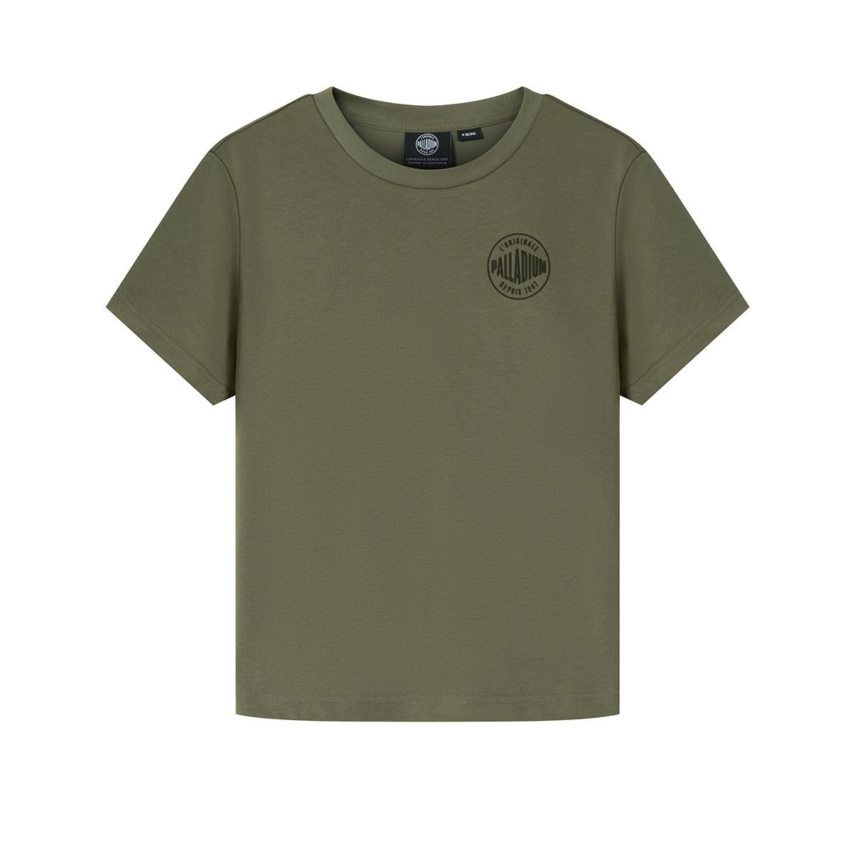 199739-367 | WOMEN'S HERITAGE PALLADIUM LOGO COTTON T-SHIRT | TEA LEAF