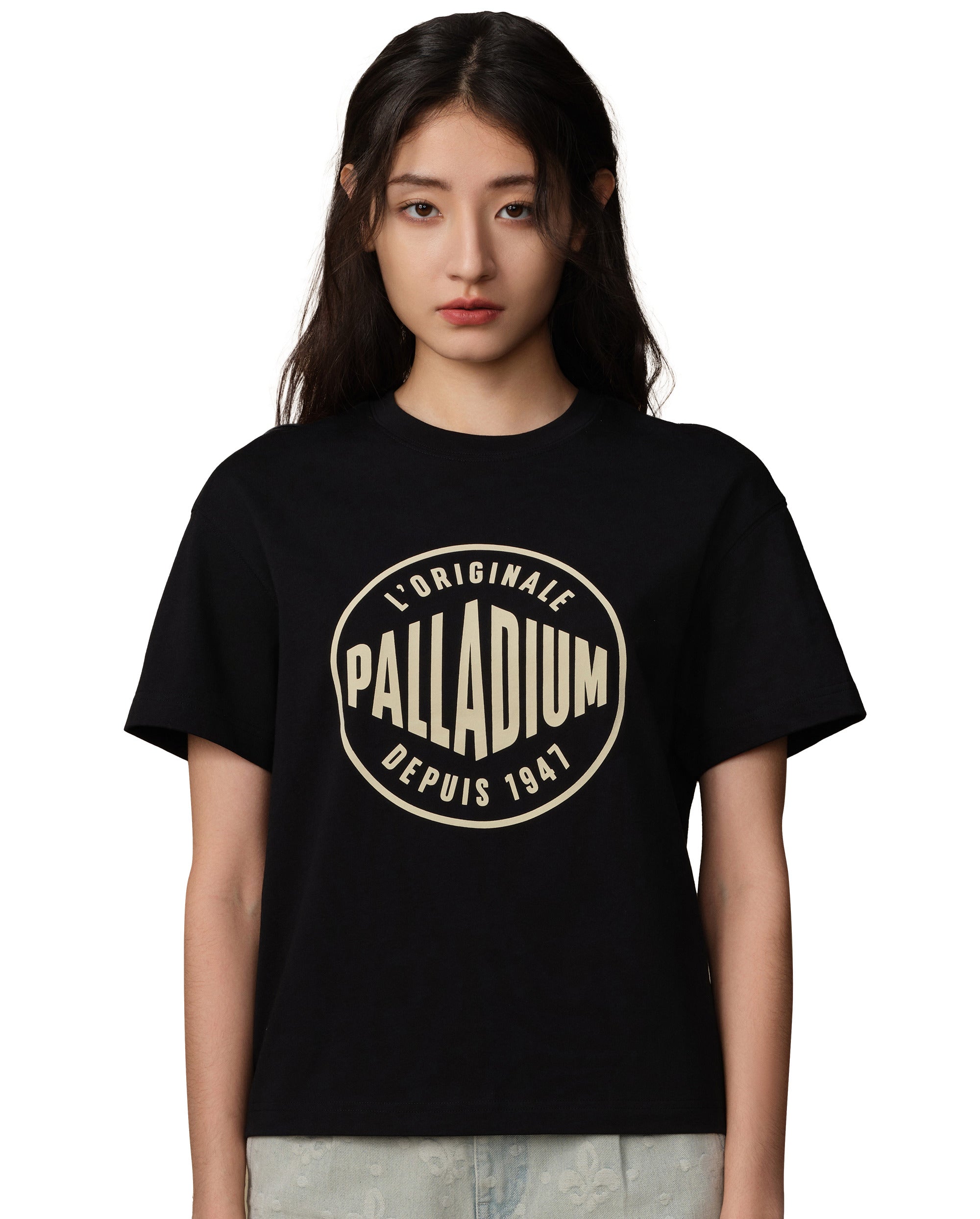 199740-032 | WOMEN'S PALLADIUM LOGO COTTON T-SHIRT | TAP SHOE