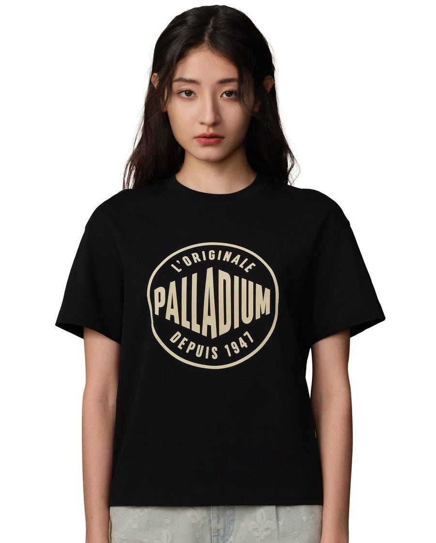 199740-032 | WOMEN'S PALLADIUM LOGO COTTON T-SHIRT | TAP SHOE