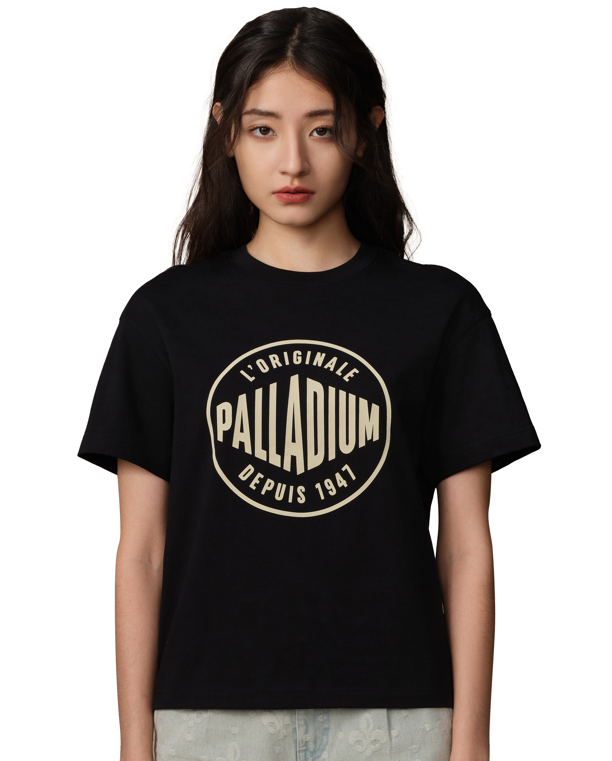 199740-032 | WOMEN'S PALLADIUM LOGO COTTON T-SHIRT | TAP SHOE
