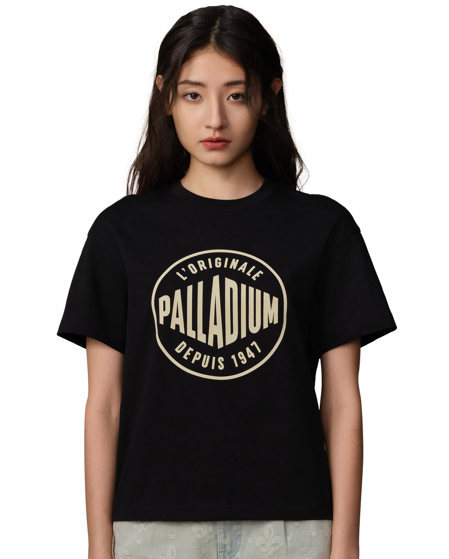199740-032 | WOMEN'S PALLADIUM LOGO COTTON T-SHIRT | TAP SHOE