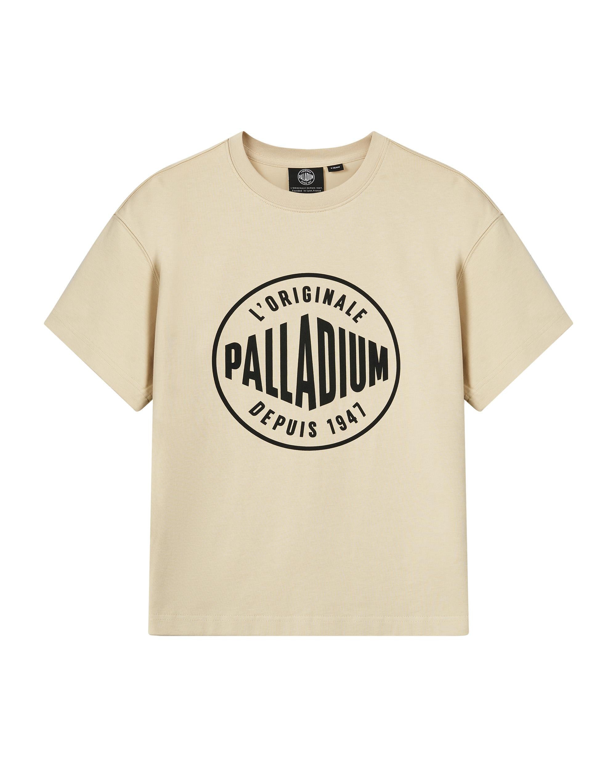 199740-043 | WOMEN'S PALLADIUM LOGO COTTON T-SHIRT | OYSTER GRAY