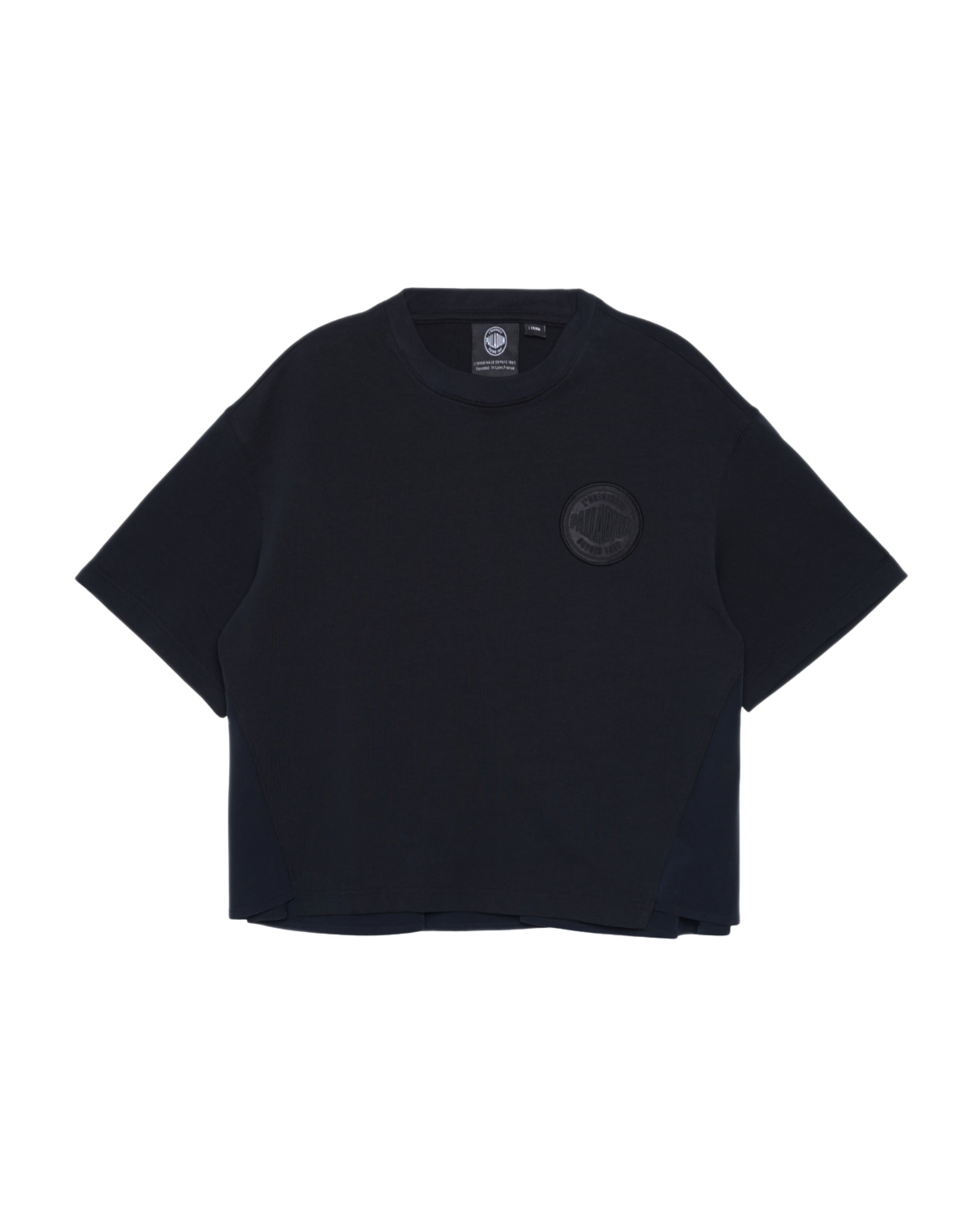 199746-032 | WOMEN'S PALLADIUM LOGO LOOSE FIT CROPPED T-SHIRT | TAP SHOE