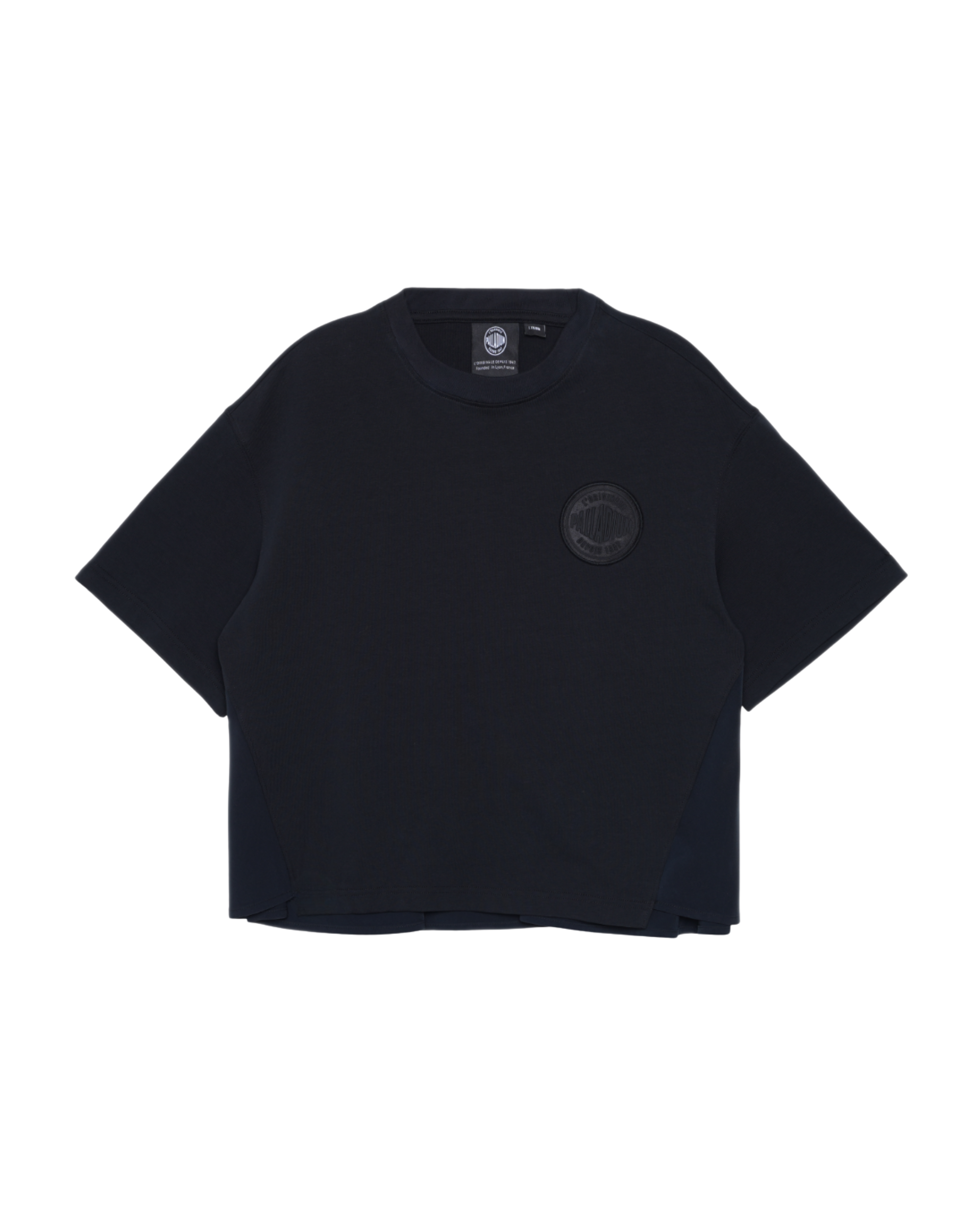 199746-032 | WOMEN'S PALLADIUM LOGO LOOSE FIT CROPPED T-SHIRT | TAP SHOE