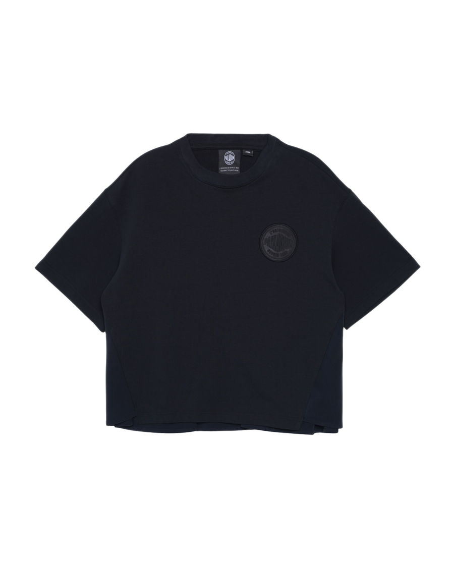 199746-032 | WOMEN'S PALLADIUM LOGO LOOSE FIT CROPPED T-SHIRT | TAP SHOE