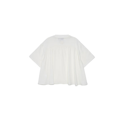 199746-262 | WOMEN'S PALLADIUM LOGO LOOSE FIT CROPPED T-SHIRT | MARSHMALLOW