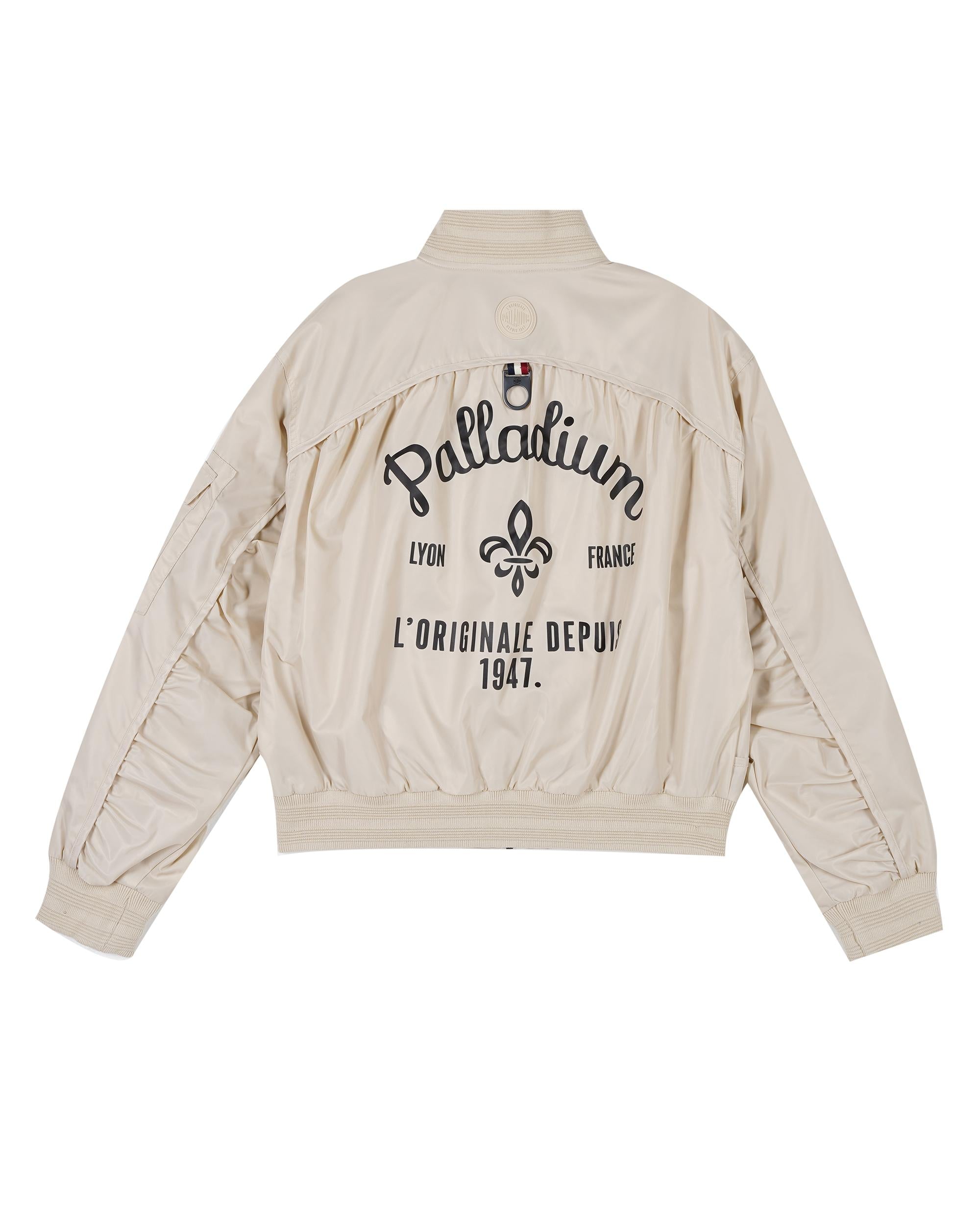 199751-043 | WOMEN'S PALLADIUM LOGO BOMBER JACKET | OYSTER GRAY