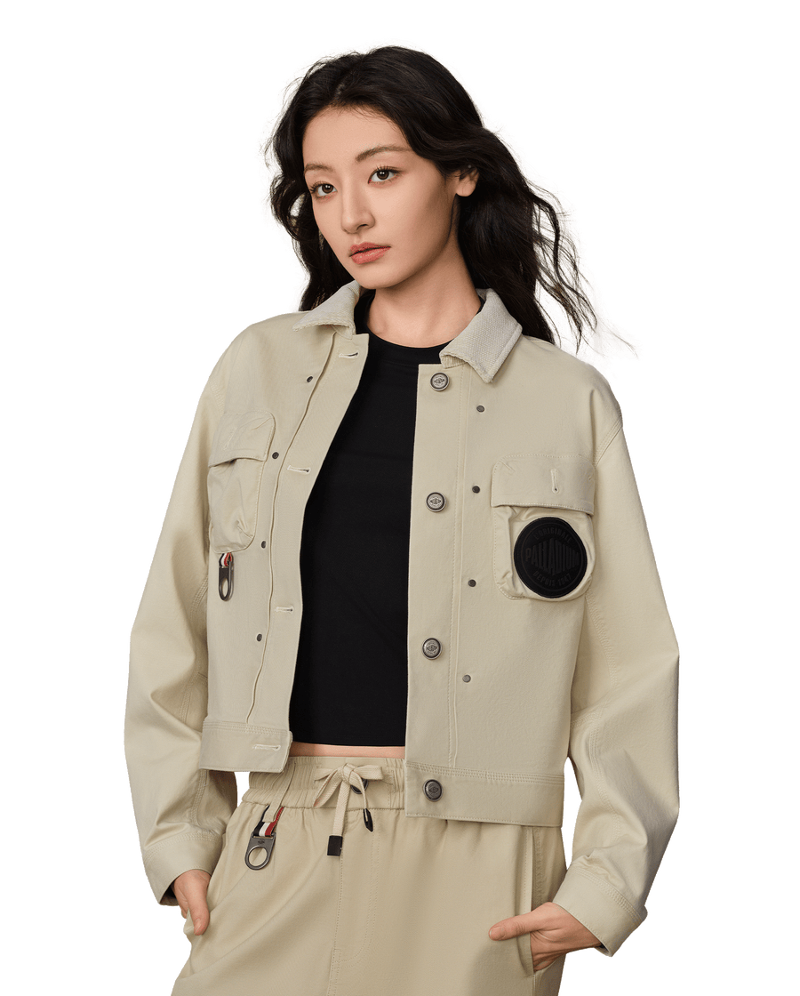 199752-043 | WOMEN'S PALLADIUM LOGO CARGO JACKET | OYSTER GRAY